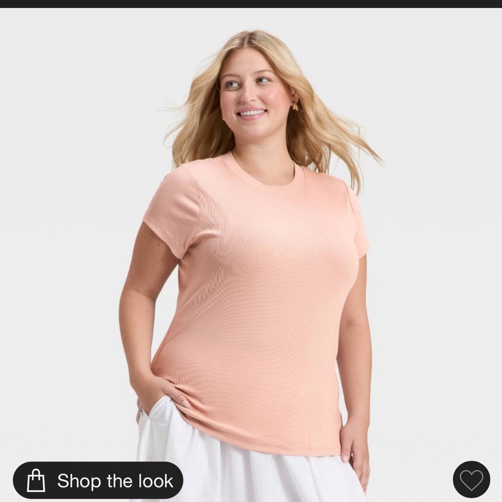 A New Day Women’s Slim Fit Short Sleeve Ribbed T-Shirt
